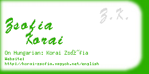 zsofia korai business card